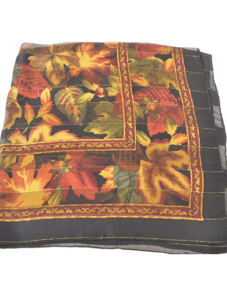 Floral Print Scarf - L