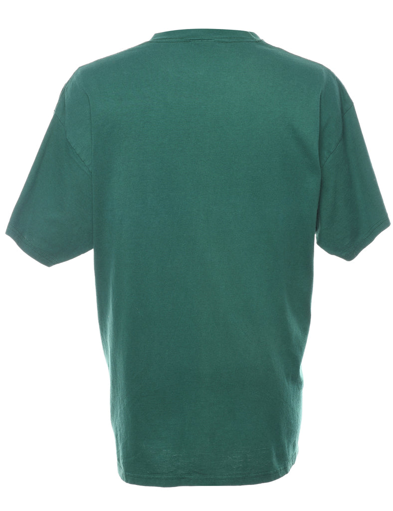 Floral Printed Dark Green T-shirt - XL