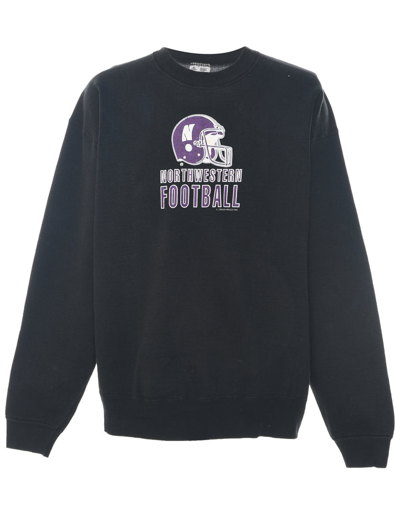 Football Purple & Black Printed Sweatshirt - XL