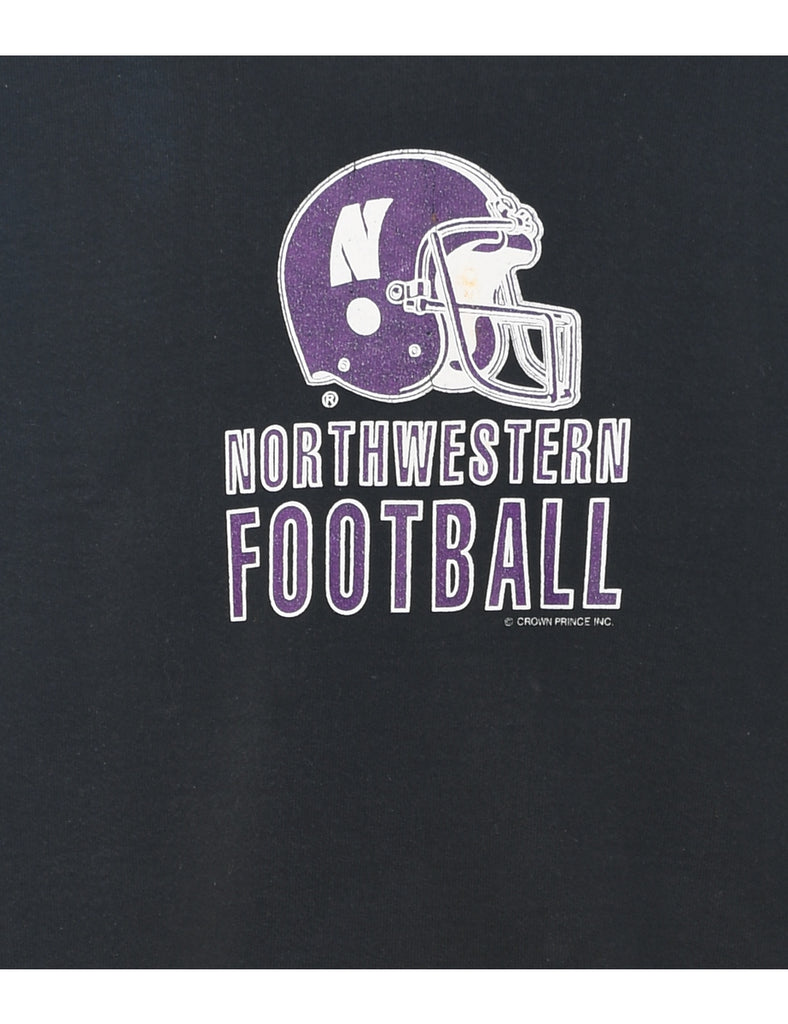 Football Purple & Black Printed Sweatshirt - XL
