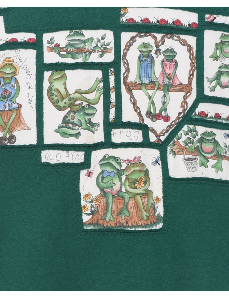 Frog Printed Sweatshirt - L
