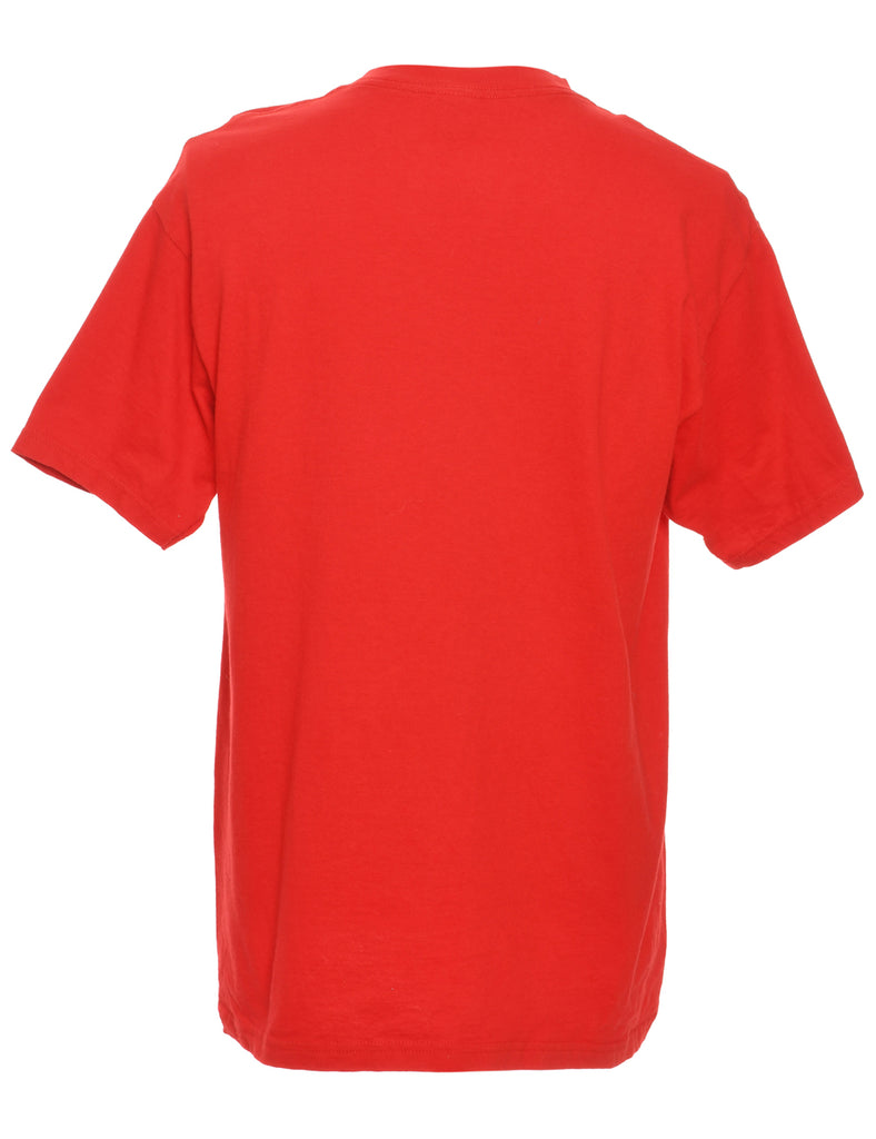 Fruit of the Loom Printed Red T-shirt - L