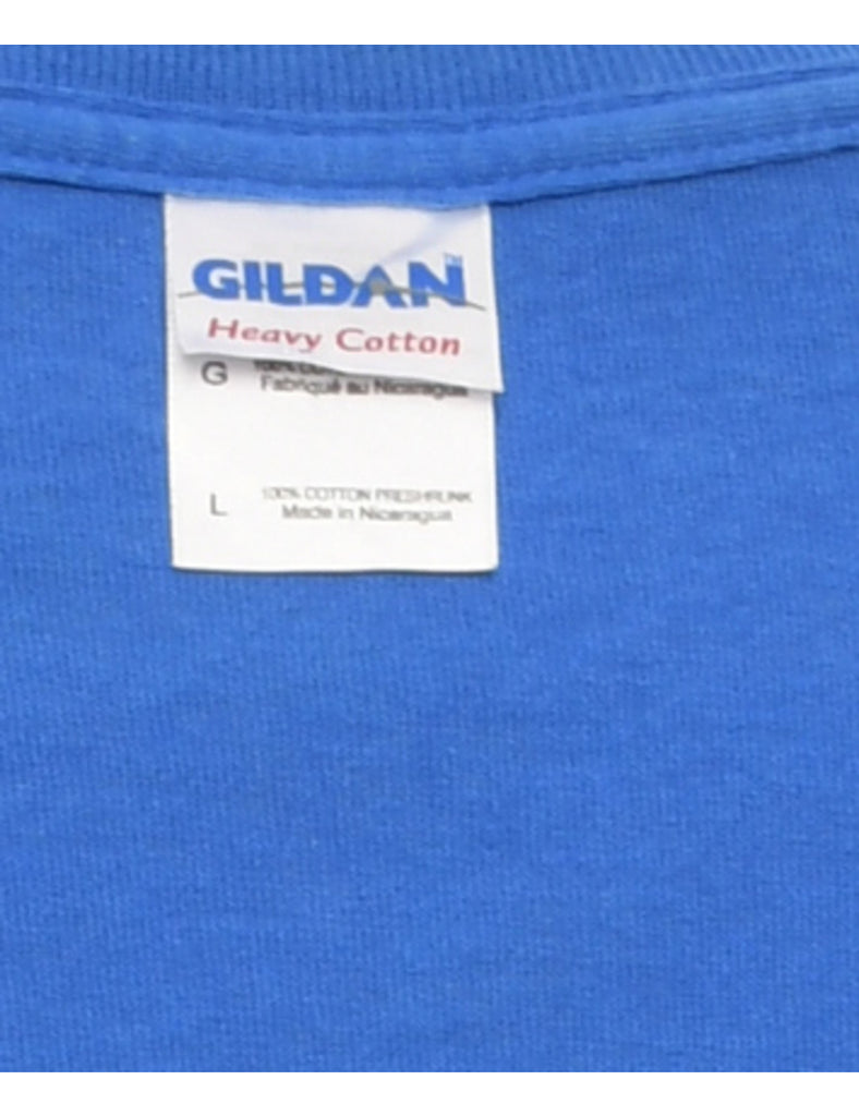 Gildan Blue Basketball Design Sports T-shirt - L