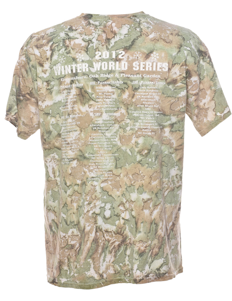 Green & Brown Winter World Series 2012 IFA Tie Dye T-shirt - L