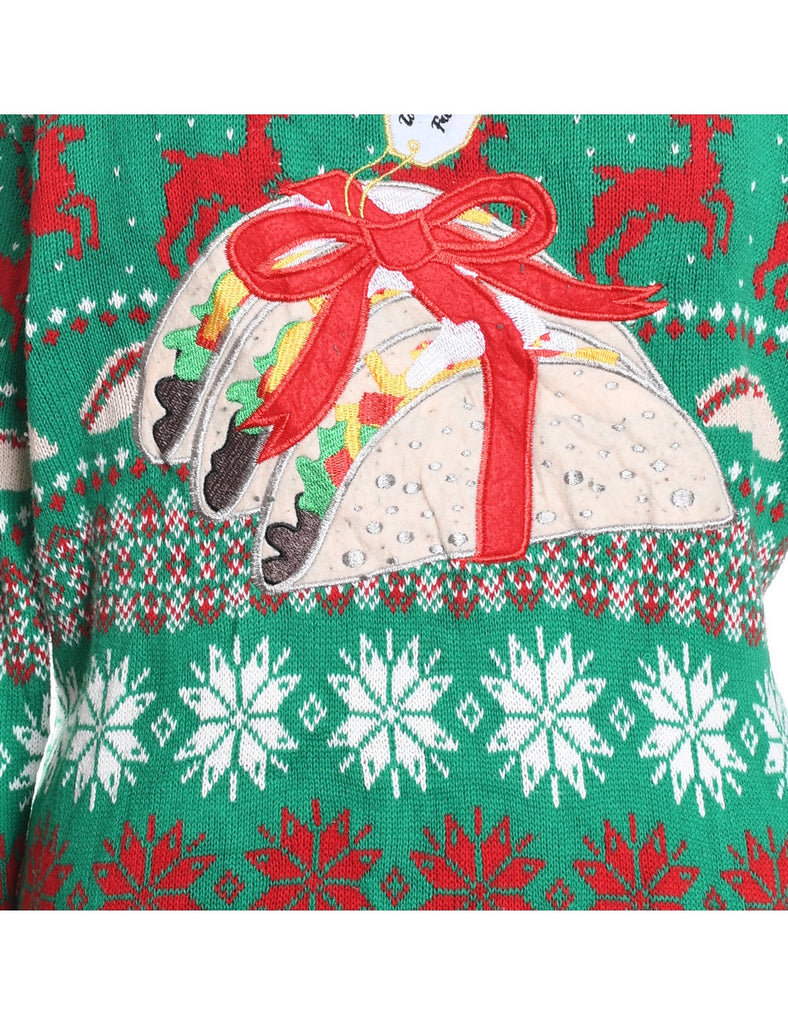 Green Christmas Jumper - M