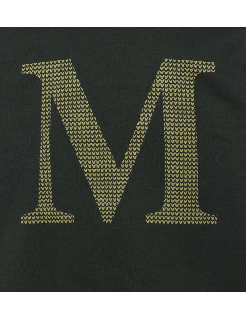 Green 'M' Printed Sweatshirt - L