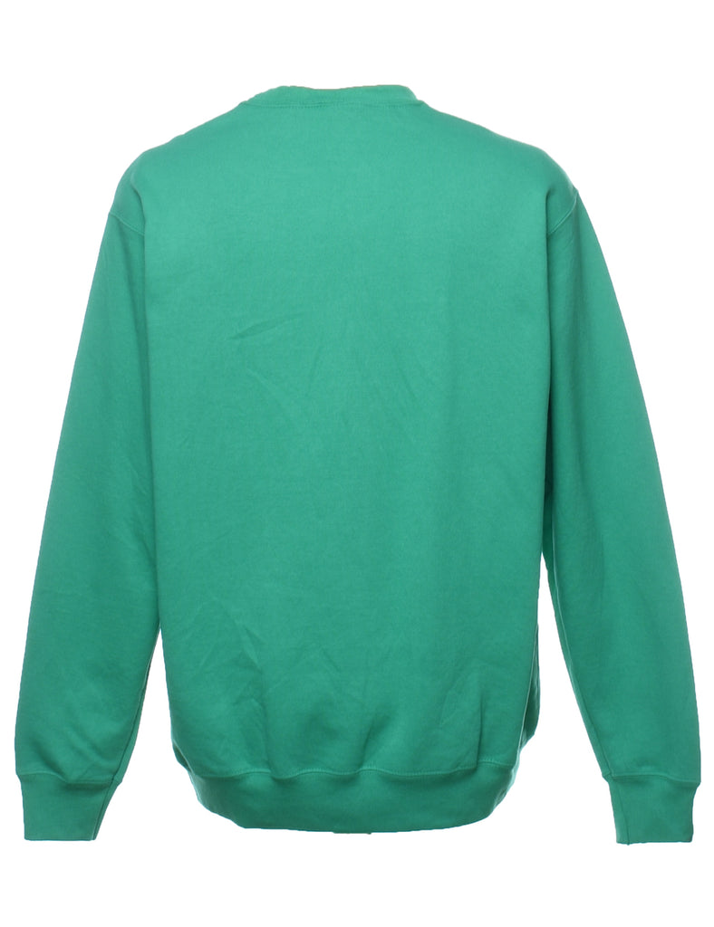 Green & White Printed Sweatshirt - L