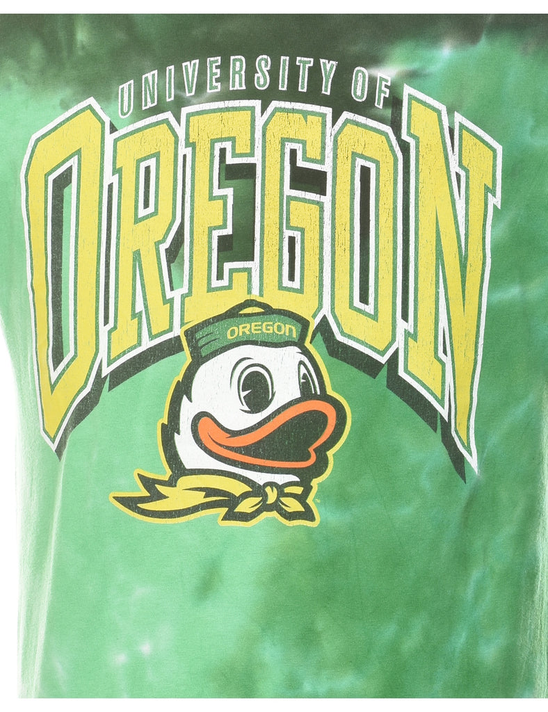 Green & Yellow University Of Oregon Tie Dye T-shirt - M