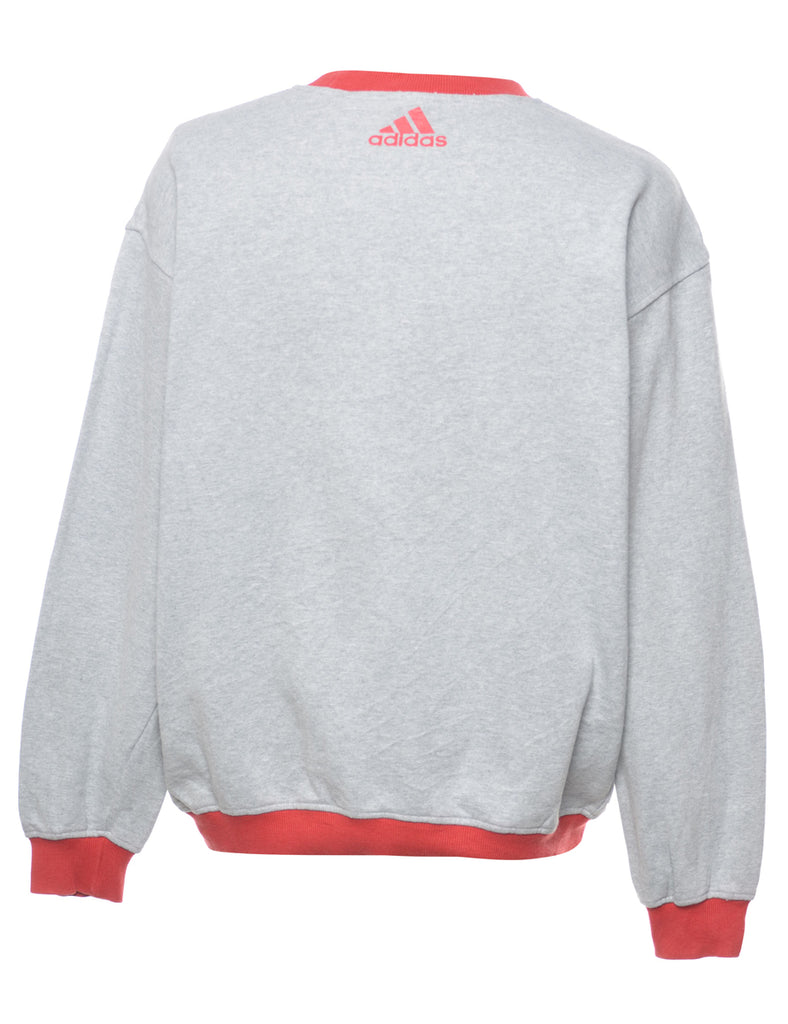 Grey Adidas Printed Sweatshirt - XL