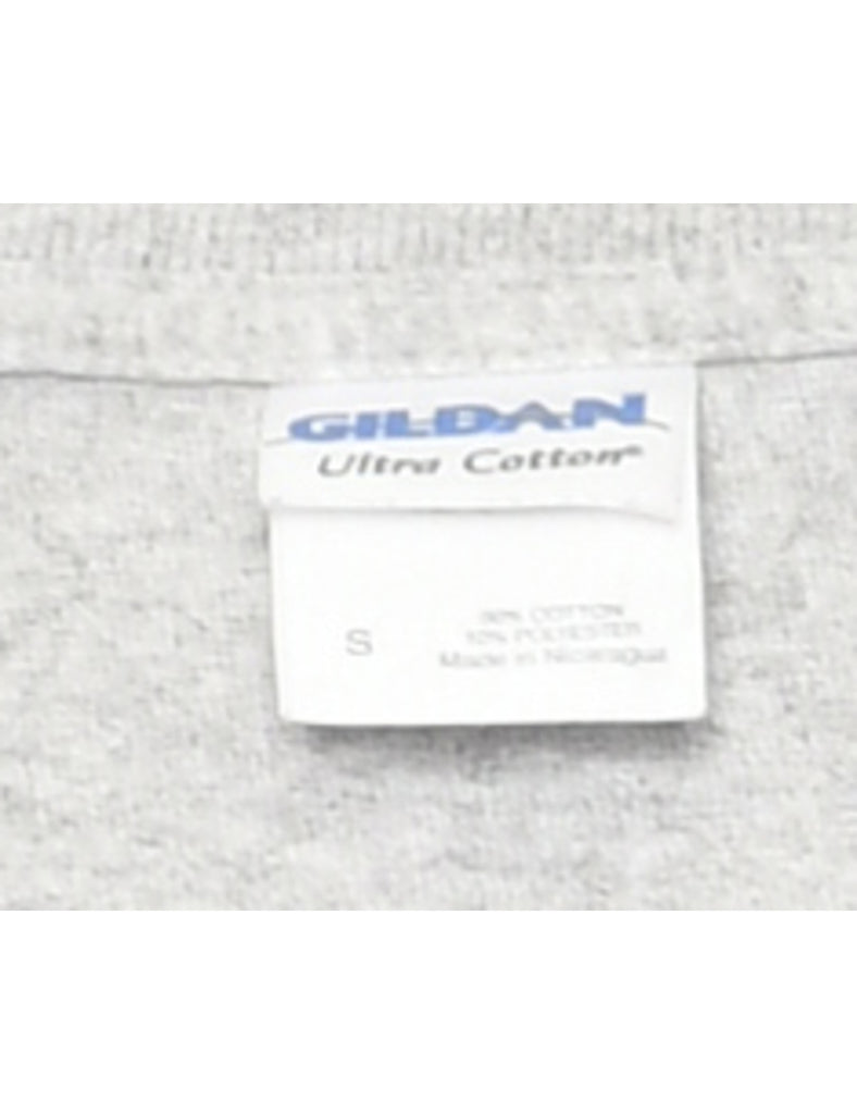 Grey Gildan T-shirt With Seaford Vikings Print - S