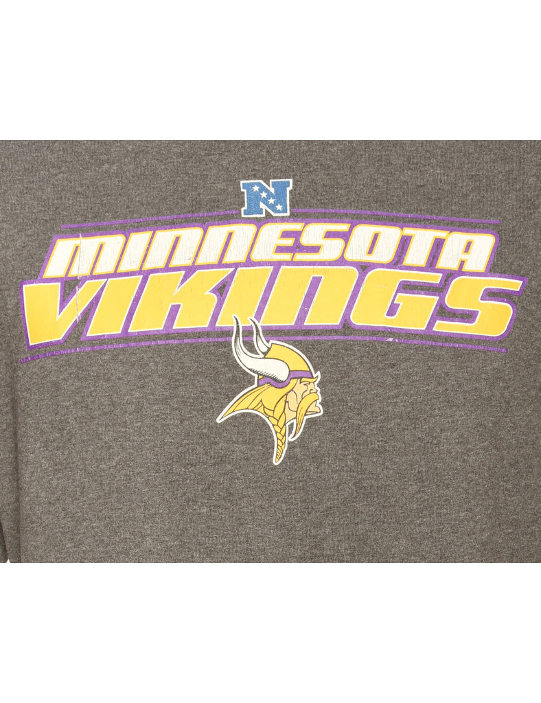 Grey Minnesota Vikings Football Sports T-shirt - M