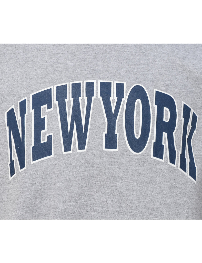 Grey New York Printed Sweatshirt - S