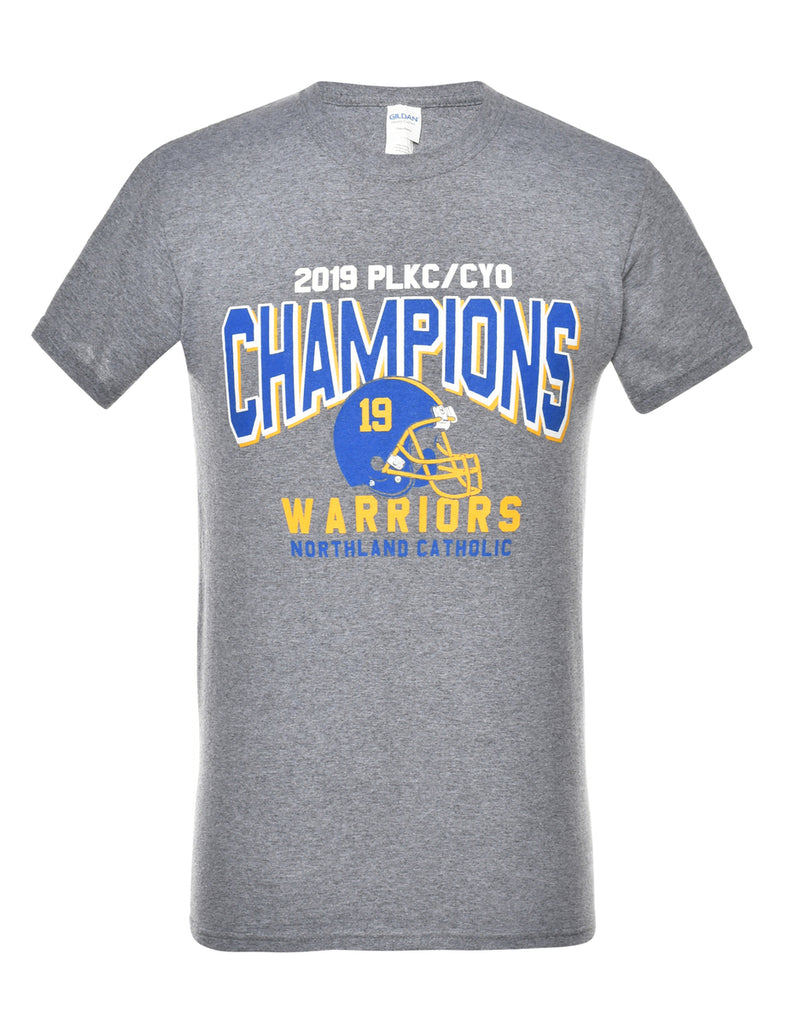 Grey Printed T-shirt - S