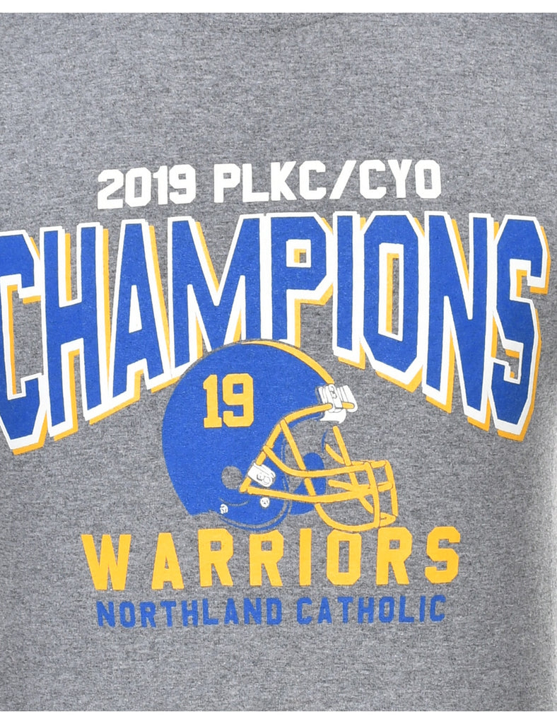 Grey Printed T-shirt - S