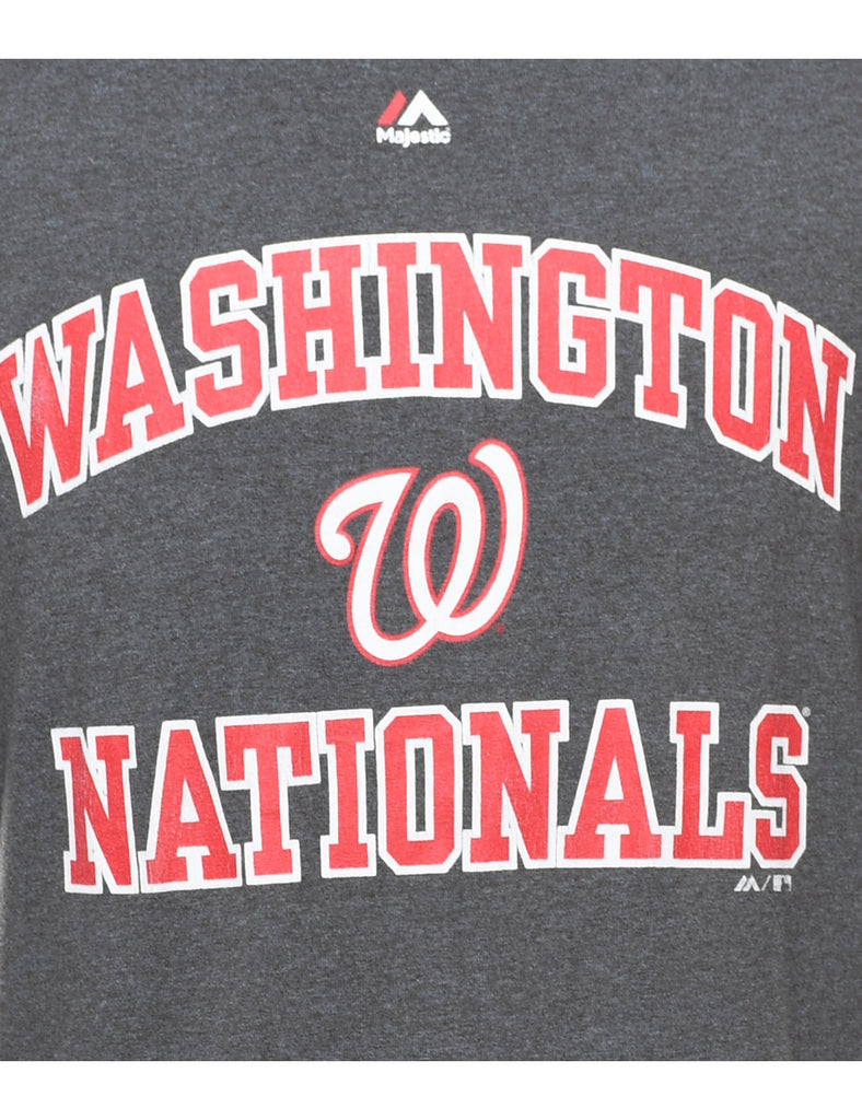 Grey & Red Washington Nationals Sports T-shirt - XL