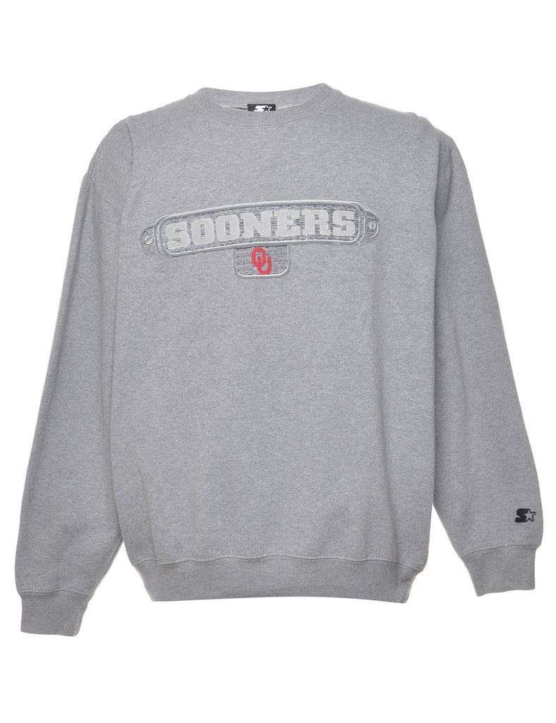 Grey Sooners Printed Sweatshirt - L