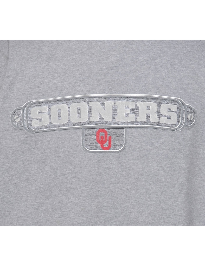 Grey Sooners Printed Sweatshirt - L