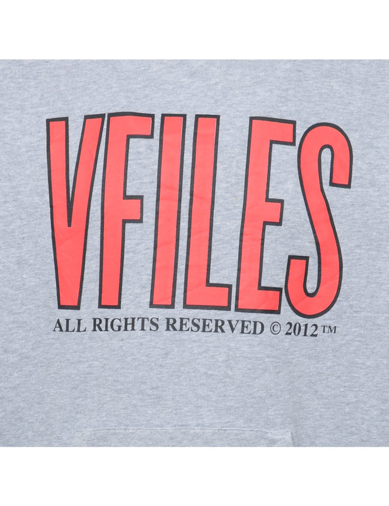 Grey Vfiles Printed Hoodie - S