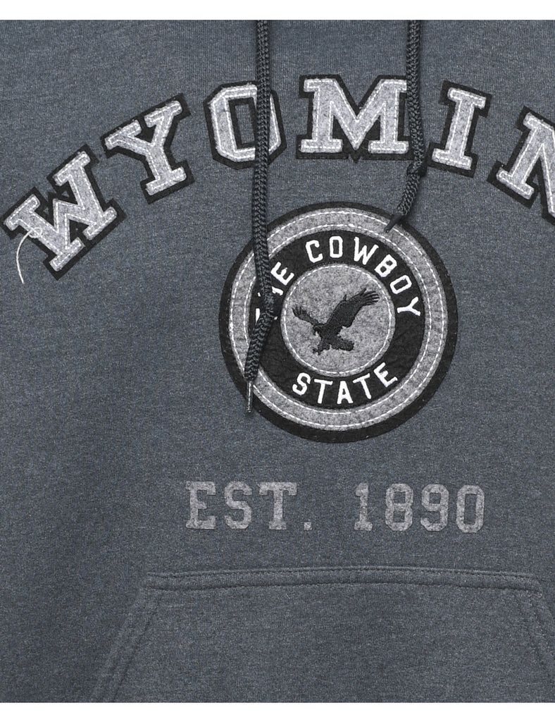 Grey Wyoming The Cowboy State Hoodie - M