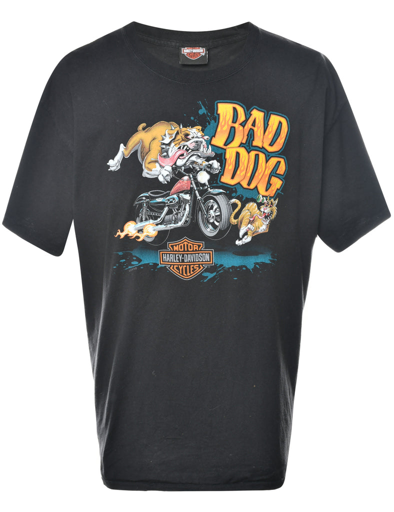 Harley Davidson Bad Dog Printed T-shirt - XL