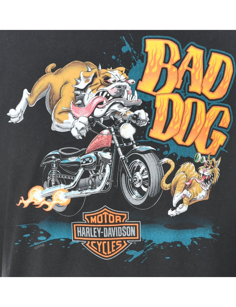 Harley Davidson Bad Dog Printed T-shirt - XL