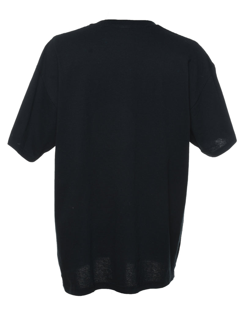 Harley Davidson Black & Orange Printed T-shirt - XL