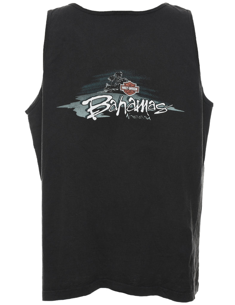 Harley Davidson Black, Orange & Yellow Y2K Vest - XL