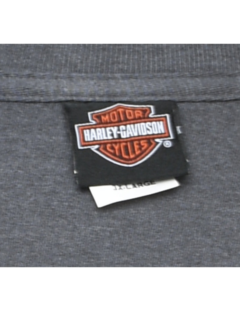 Harley Davidson Grey Y2K Printed T-shirt - XL