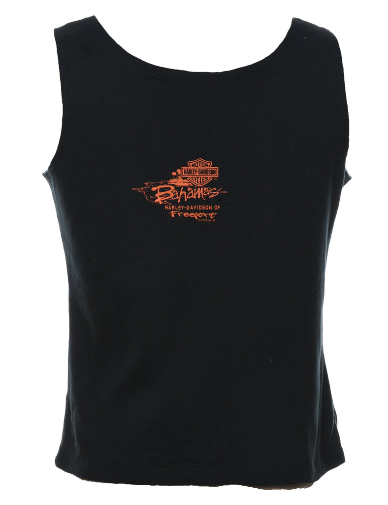 Harley Davidson Orange & Black Y2K Vest - M