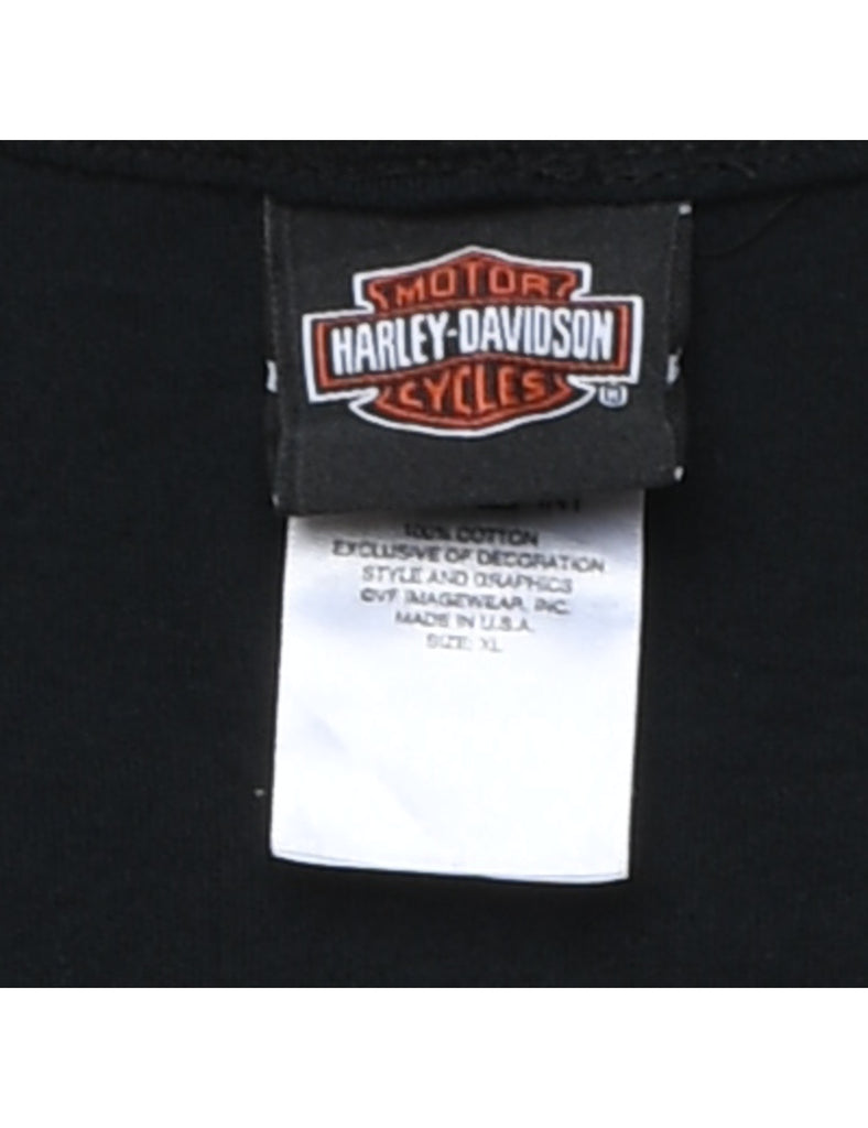 Harley Davidson Orange & Black Y2K Vest - M
