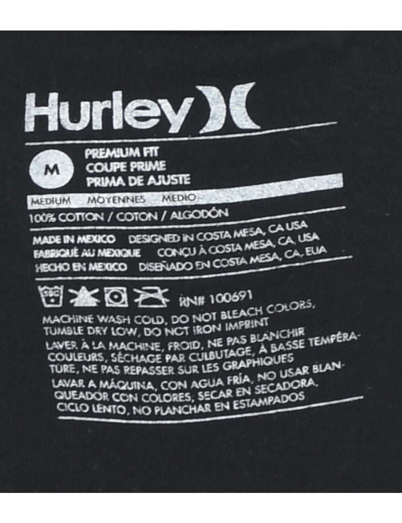 Hurley Printed Black T-Shirt - M