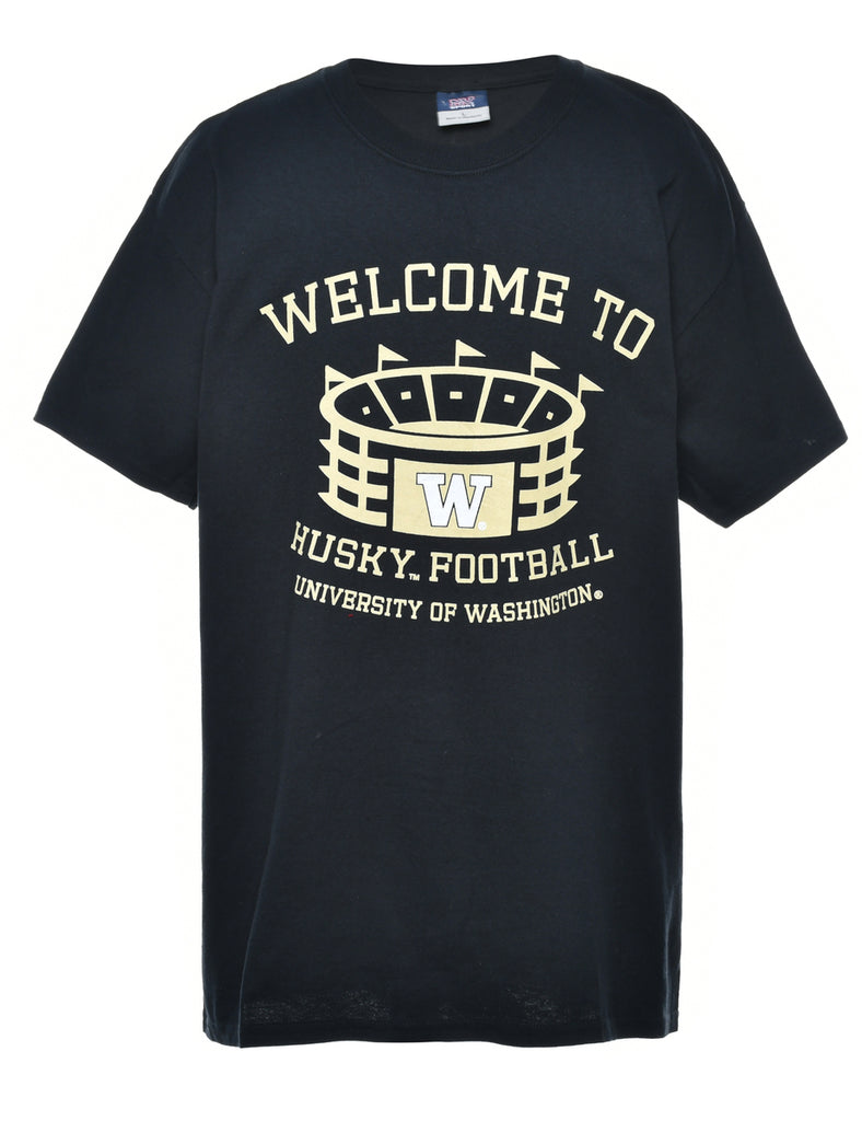Husky Football Printed T-shirt - L