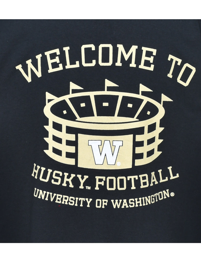 Husky Football Printed T-shirt - L