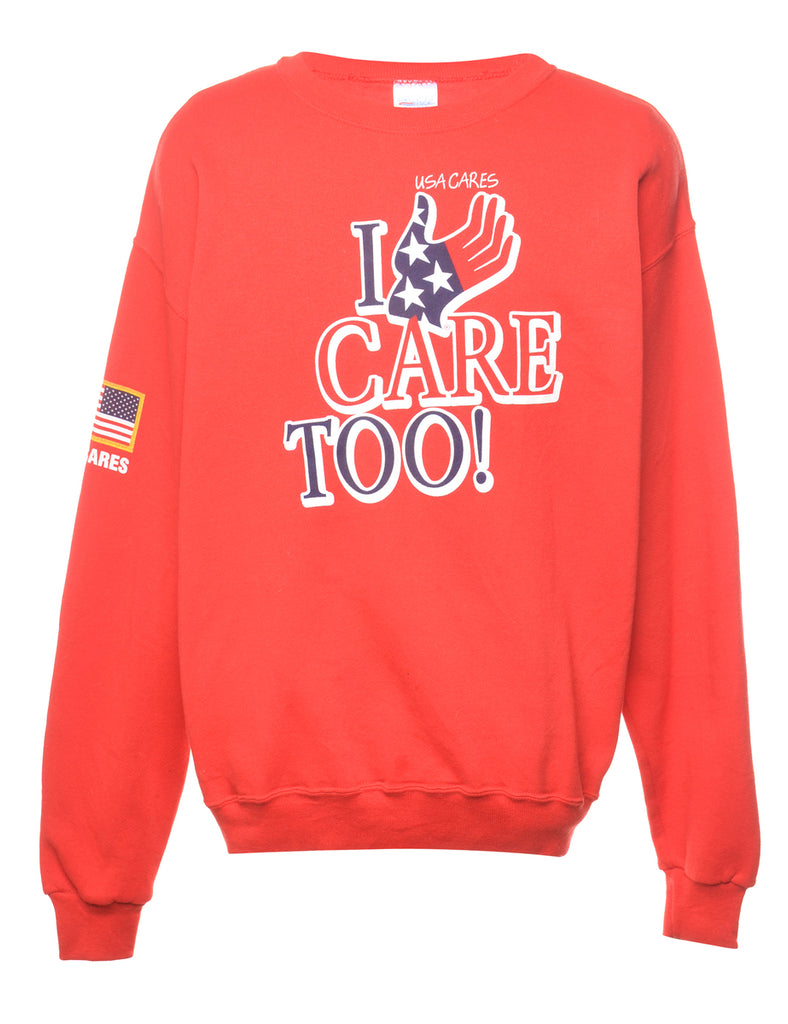 I Care Too Printed Sweatshirt - XL