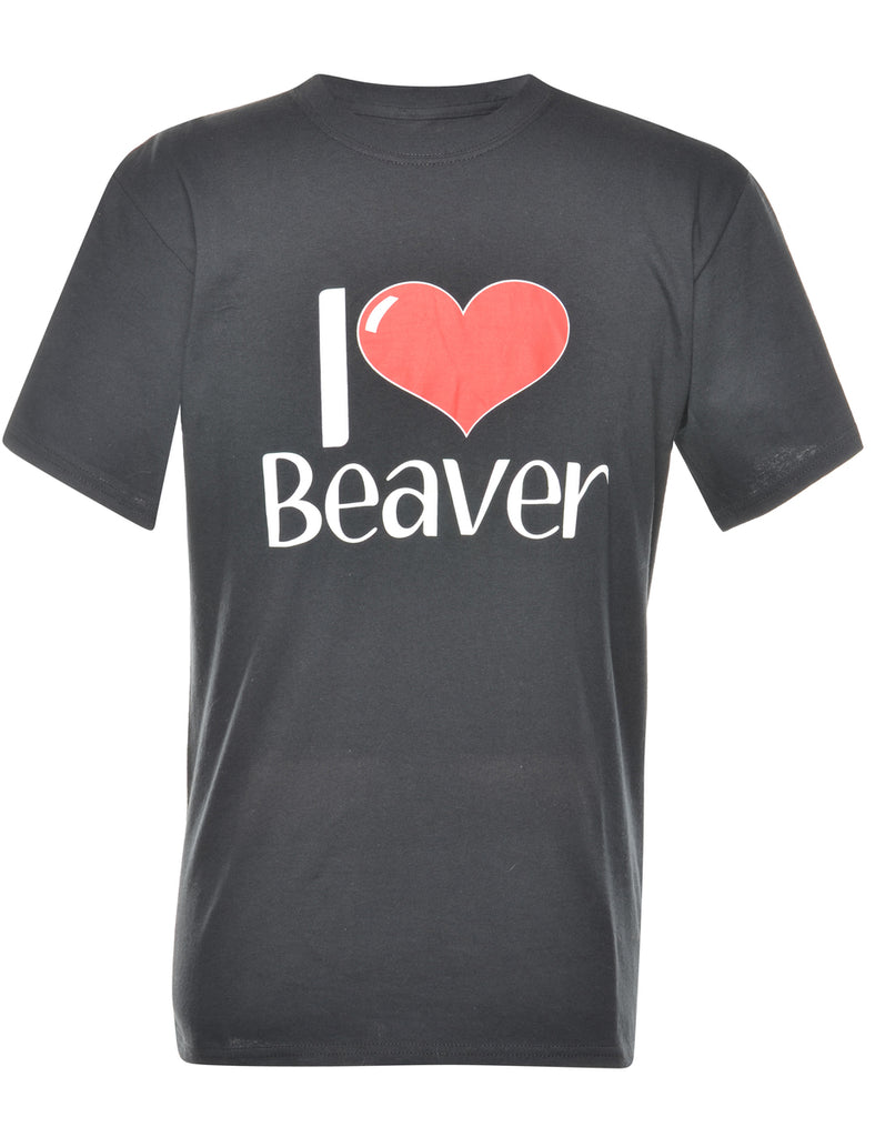 I Love Beaver Printed T-shirt - M