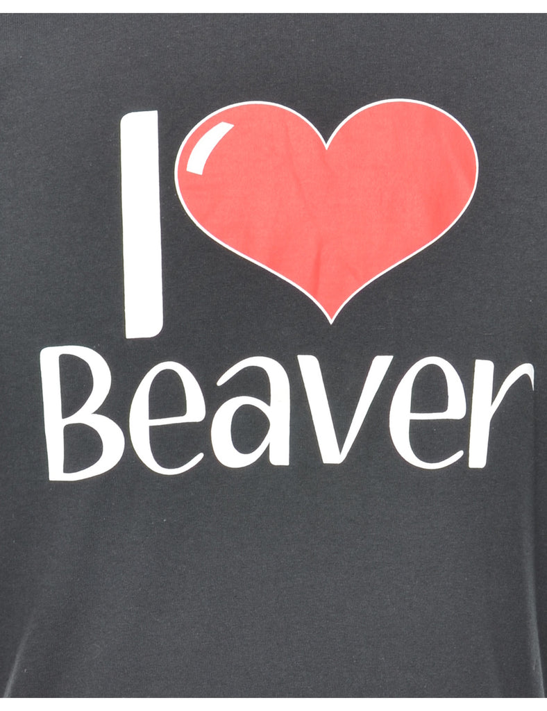 I Love Beaver Printed T-shirt - M