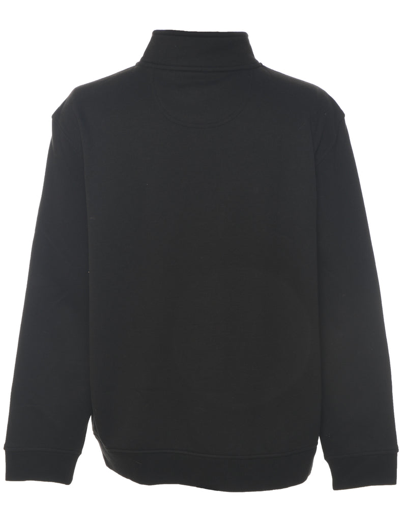 Izod Plain Black Quarter-Zip Sweatshirt - XL