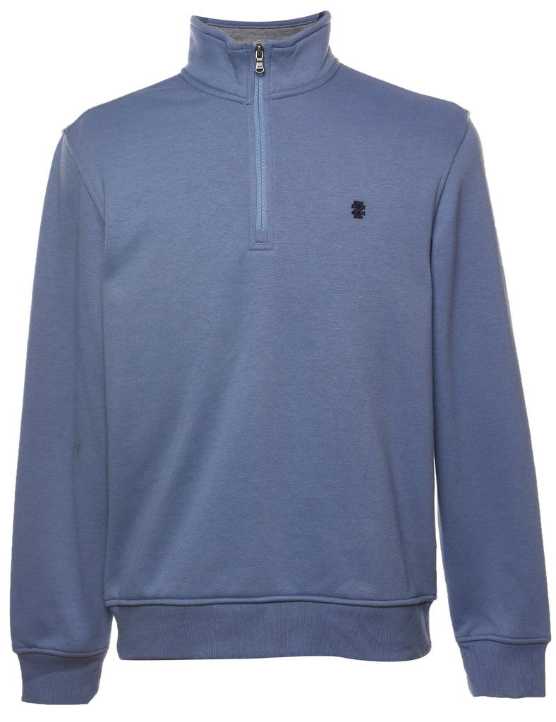 Izod Plain Light Blue High Neck Sweatshirt - S