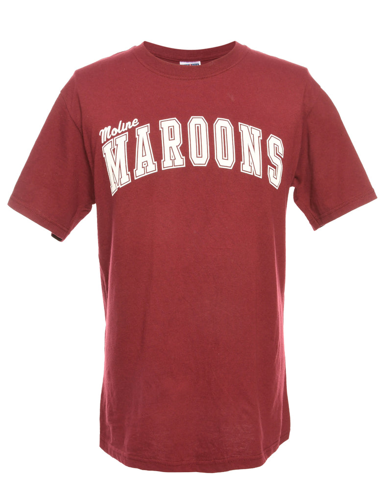 Jerzees Moline Maroons Printed T-shirt - M