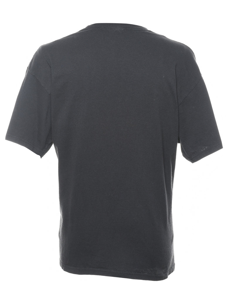 Johnson Purple & Black Printed T-shirt - XL