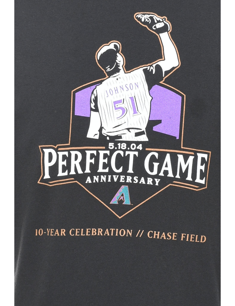 Johnson Purple & Black Printed T-shirt - XL