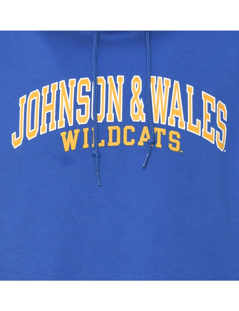 Johnson & Wales Wildcats Blue Printed Hoodie - XL