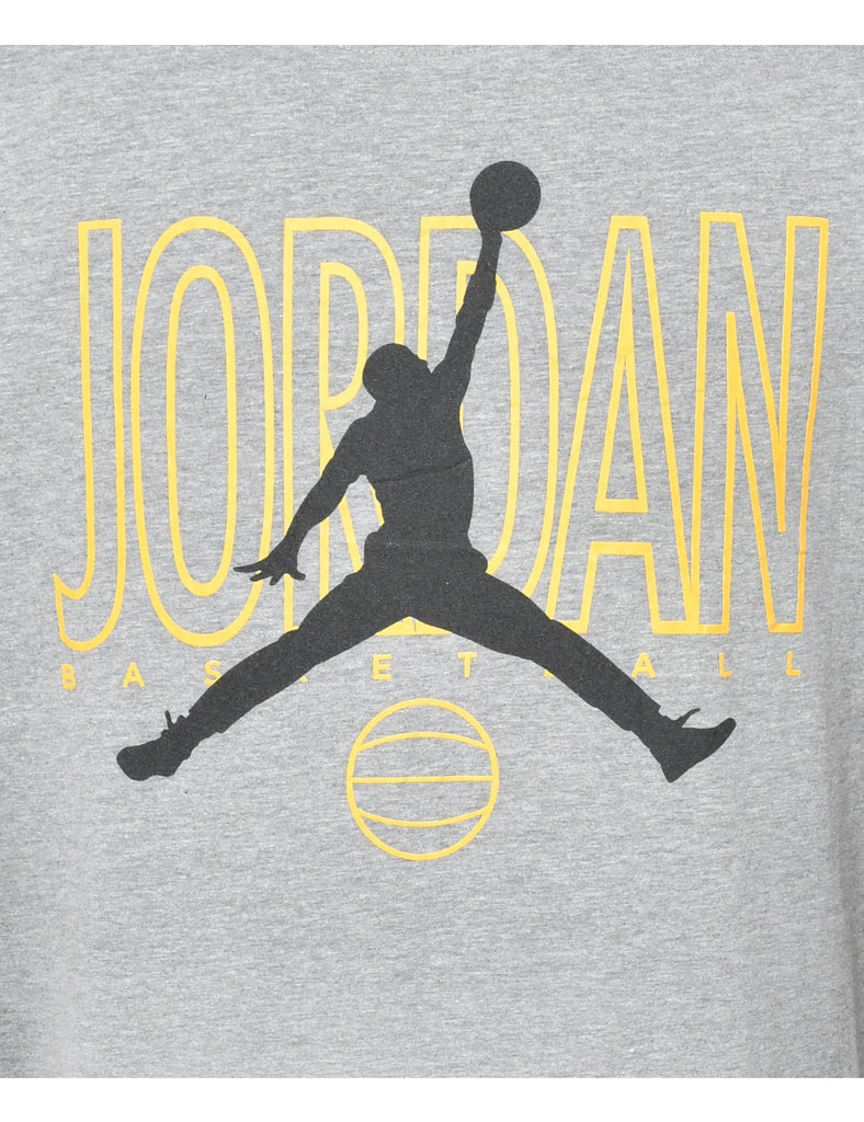 Jordan Printed Grey & Yellow T-shirt - XL