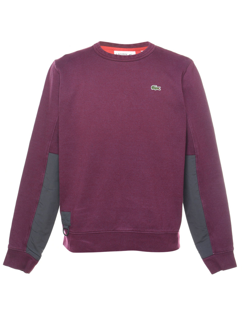 Lacoste Plain Plum & Dark Green Sweatshirt - M