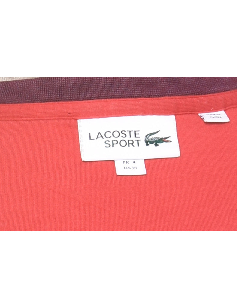 Lacoste Plain Plum & Dark Green Sweatshirt - M