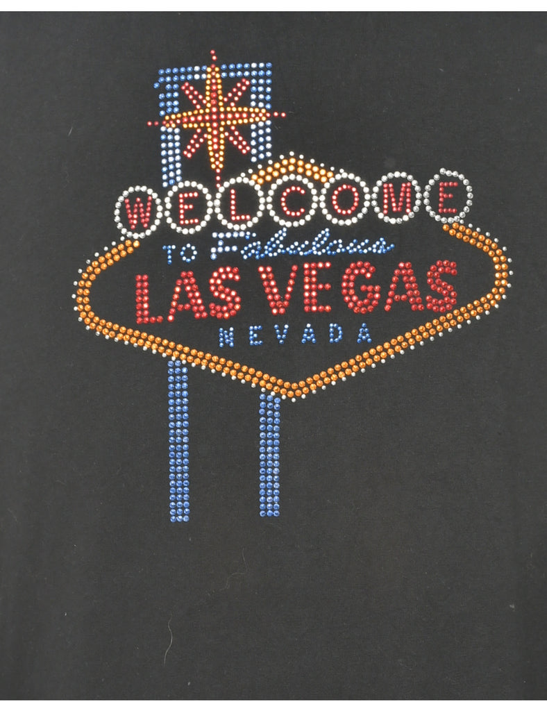 Las Vegas Sequins Printed T-shirt - XL