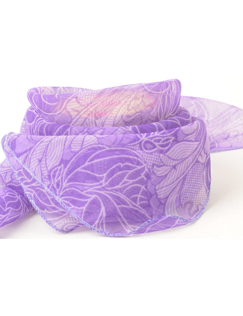 Leafy Print Scarf - L