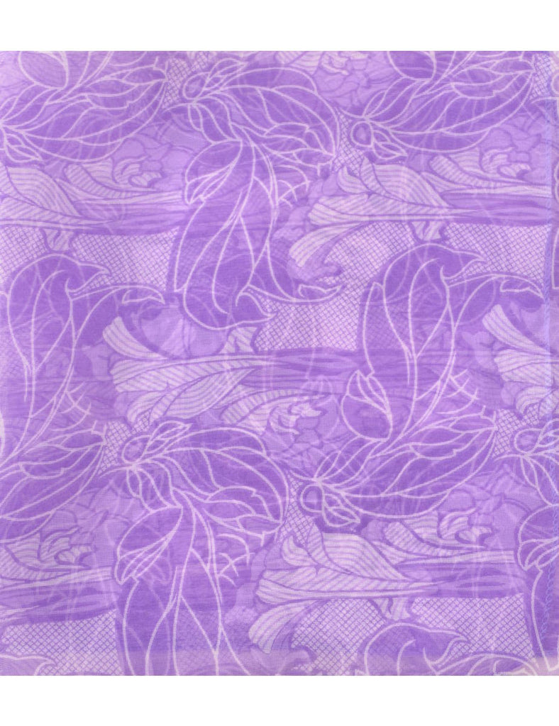 Leafy Print Scarf - L