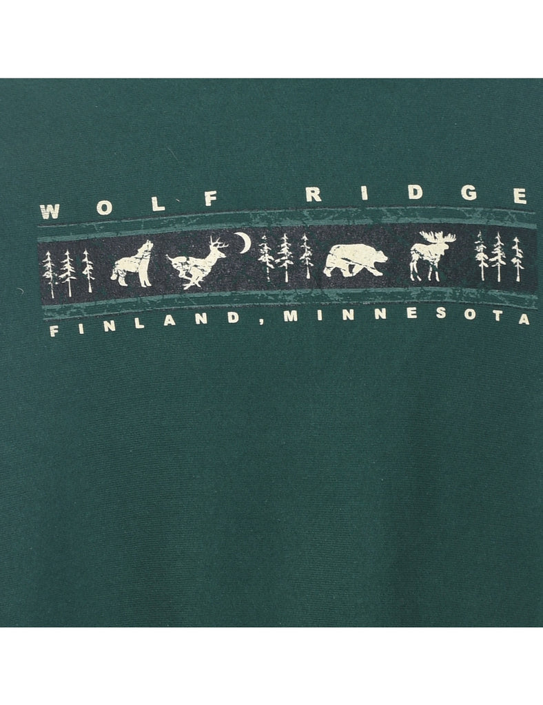Lee Wolf Ridge Dark Green Embroidered Sweatshirt - L