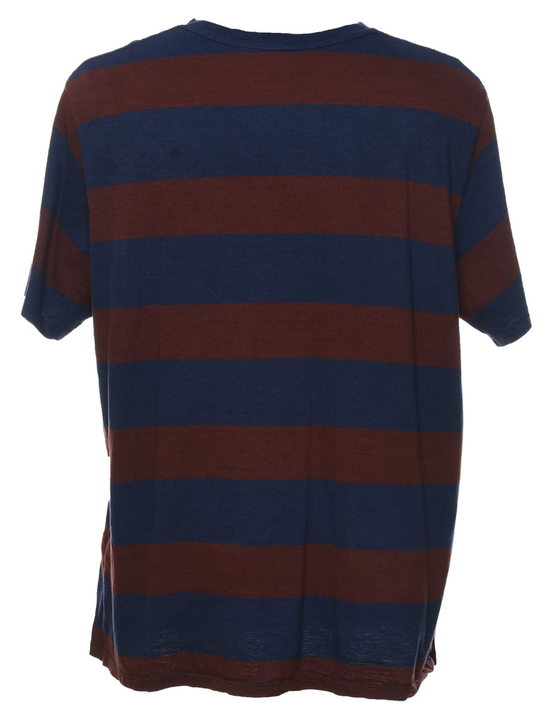 Levi's Striped Navy & Maroon Printed T-shirt - XL